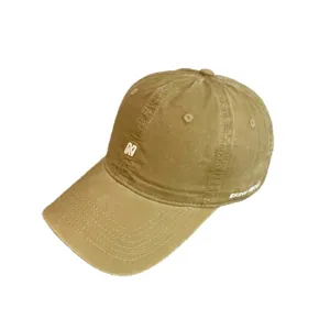 Gorra de béisbol de algodón estilo coreano con letra N bordada y texto lateral.