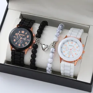 Orologio al Quarzo da Donna e Gioielli Bracciale Orecchini Collana Strass Lega Stile Coreano Minimalista Orologio da Polso Accessorio Moda