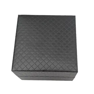 Black quilted watch box portable jewelry gift storage box for men and women accessories packaging