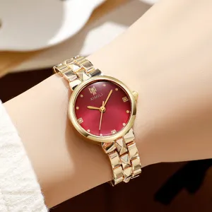 Damen Mode Quarzuhr Luxus Metallkette Armband Analoge Armbanduhr Elegante Casual Dress Uhr