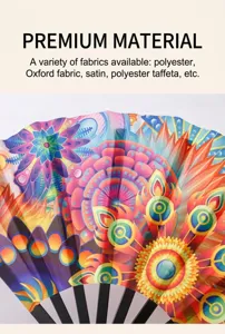 Close-up van 10 inch Kung Fu vouwwaaier met levendig mandala-patroon