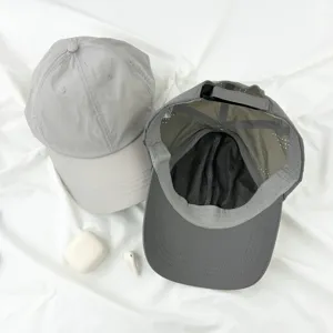 Detalles de gorra de béisbol de secado rápido, forro de malla transpirable, correa ajustable.