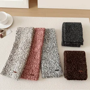 Cozy winter thick knit scarf in various marled colors, soft warm fashion accessory for women.