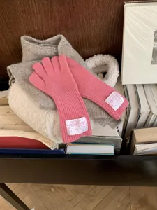 Koreanische Wollwarme Handschuhe einfarbig Touchscreen geteilter Finger Damen Winter