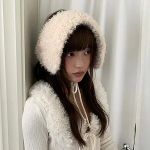 Flauschige gebundene Ohrenschützer Damen Winter Plüsch warme Ohrenwärmer süßer koreanischer Stil.