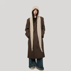 Korean winter knitted hooded scarf balaclava warm wool blend earflap hat for women