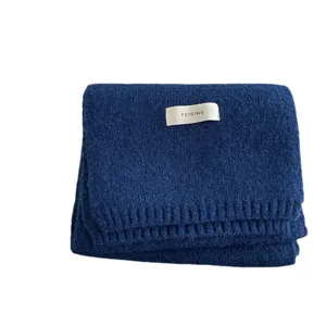 Feiding bufanda de punto de color sólido para mujer, cuello cálido y elegante de invierno.