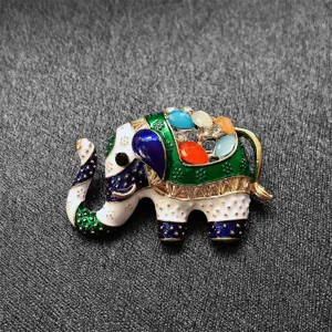 Prachtige strass emaille olifant broche pin, vintage dierlijke lapel sieraden voor dames.