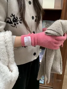 Koreanische Art Wolle warme Handschuhe einfarbig Winter dicke Strickhandschuhe Damen