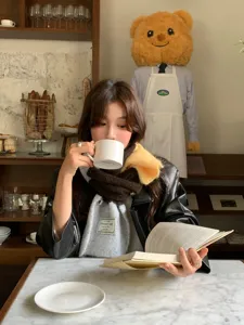 Koreanischer Woll-Farbblock-Strickschal für Damen, warmer Winter-Mode-Halswärmer neu.