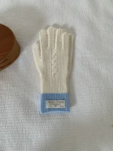 Candy color colorblock knit gloves winter warm touch screen gloves sweet style daily wear