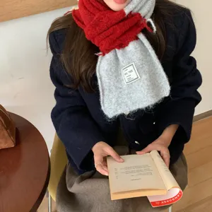 Koreanisches Design Wolle Farblock Winter warmer Schal kuschelig weich modischer Halstuch