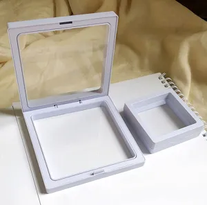 White PE film jewelry suspension display box transparent storage case for ring bracelet brooch