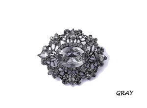 Spilla barocca in cristallo vintage, elegante gioiello con strass per abbigliamento donna.