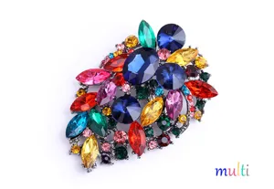 Kleurrijke kristalglas broche vintage mode meerkleurige speld voor dames en heren kleding