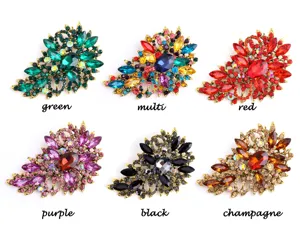 Kristal glas broche set kleurrijke strass elegante mode vrouwen jas accessoires kopen