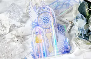 Träumerischer Acryl-Abzeichen-Displayständer Anime Desktop Standee mit Lasereffekt.