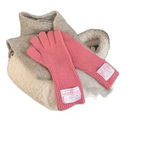 Koreanische rosa Strickhandschuhe Winter warme Wolle Touchscreen Handschuhe für Damen
