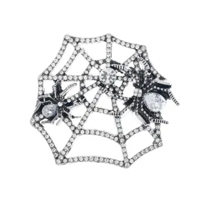 Kristall Spinnennetz Brosche Halloween Insekt Anzug Anstecknadel Modeschmuck Zubehör