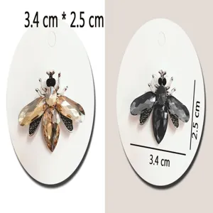Elegante Kristall Bienen Brosche Strass Insekt Anstecknadeln Damen Anzug Mantel Accessoires