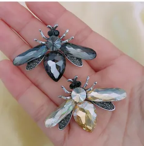 Kristall Bienen Brosche glitzernde Strass Insekten Nadeln Damen Mantel Anzug Zubehör