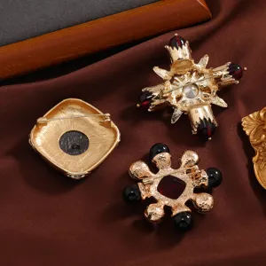 Broche géométrique en strass baroque vintage pour femmes mode manteau vêtements accessoires