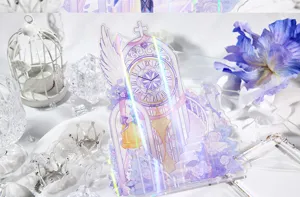 Acryl holografische Anstecknadel Display Ständer Uhr Schloss Schreibtisch Dekoration