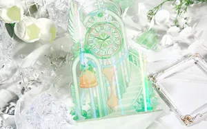 Acryl Badge Display Ständer holografische Uhr Turm Anime Schreibtisch Dekoration 1Stk