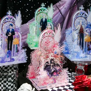 Acryl Laser Anime Stand Display Blumenschwur Thema Gothic Träumerisches Desktop Ornament Desktop Stand Für Badges