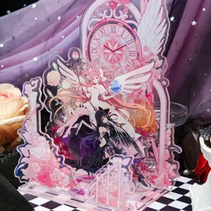 Traumhafter Acryl Standfuß Deko Anime Mädchen rosa Desktop Sammlerstück Ausstellungsmodell