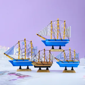 Mediterranes Segelboot Modell Synthetisches Harz Desktop Ornament Heimdekoration Geschenk
