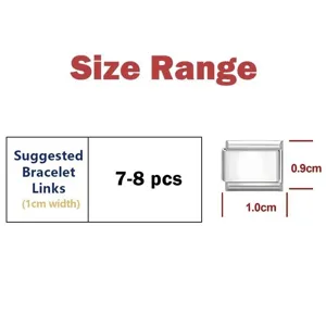 Guida alle taglie per maglie di bracciale italiano, dimensioni 1,0 cm x 0,9 cm