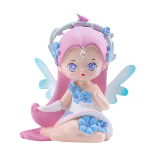 Jolie tirelire fée des fleurs fantaisie pour filles, boîte d'épargne en résine rose mignonne.