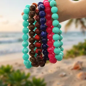 Colorful resin acrylic round bead necklace statement handmade chunky jewelry fashion accessory