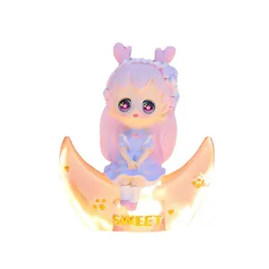 Dream moon girl princess star light figurine cute bedroom ambient lighting home decor gift item