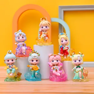 Dunhuang Feitian Blind Box Toy Resin Cartoon Figurine Chinese Style Desktop Ornament Cute Collectible Statue Gift