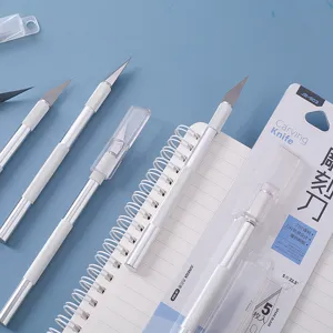 Junesix JS-503 craft carving knife set with anti-slip metal handle and spare blades for art.