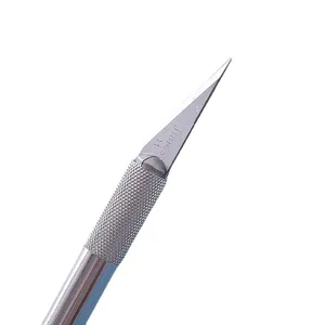 Precision craft knife hobby knife with metal anti-slip handle for carving rubber stamps.