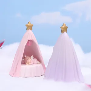 Süßes Harz schlafendes Engel Zelt Nachtlicht mit goldenem Stern, perfektes Geschenk für Mädchen.