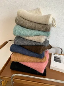 Weicher einfarbiger Alpakagemisch Winterschal warmer und kuscheliger Halswärmer