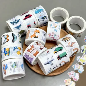 Cute Cartoon Animal Vehicle Kids Reward Stickers Decorative Adhesive Decals For School Craft Scrapbooking