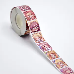 Süße Cartoon Aufkleber Rolle für Kinder und Tagebücher, bunte Designs, perfekt zum Basteln.