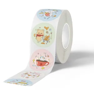 Schattige cartoon dieren beloning sticker rol voor kinderen en leraren op school.