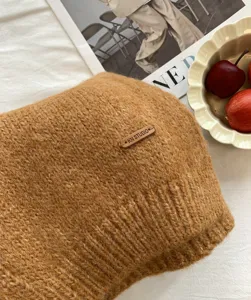 Gemütlicher Alpakagemisch einfarbiger Strickschal Detailansicht, weicher Winterschal Unisex