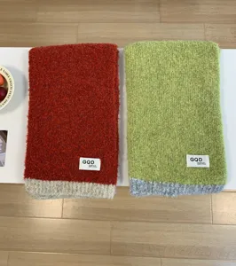Gemütlicher, farbblockierter Strickschal für Damen und Paare, warmer Wollmisch-Halswärmer.