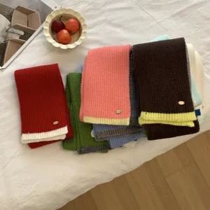 Winter mode Farbblock Strickschal für Damen, gemütlicher kaschmirweicher warmer Halsschal.