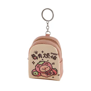 Schattige Capybara mini portemonnee draagbare sleutelhanger etui met rits voor oortjes.