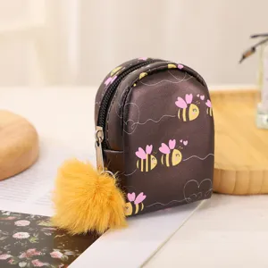 Χαριτωμένο Καρτούν Φοιτητικό Φορητό Μίνι Πορτοφολάκι Κερμάτων Φερμουάρ Θήκη Κλειδιών Μικρό Πορτοφόλι Δέρμα PU Casual Τσάντα Για Γυναίκες