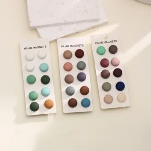 Épingles de Hijab Magnétiques Rondes Clips d'Écharpe en Alliage Aimants de Hijab Polyvalents Broche Accessoires de Fixation Pour Femmes