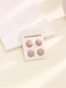 Aimants pour hijab rose mat boutons magnétiques ronds épingles foulard lot de 4